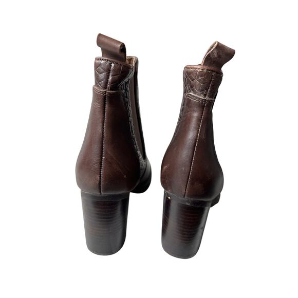 Liebeskind US 6.5 Brown Leather Block Heel Ankle Fall Quiet Luxury Bootie Boot - Picture 7 of 11